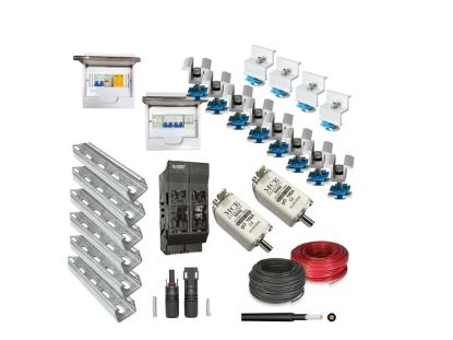 Solar Installation Kit for 6 Solar Panels, Inverter and Battery