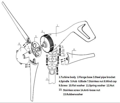 300W 3 Blades 24V Wind Turbine with Charge Controller